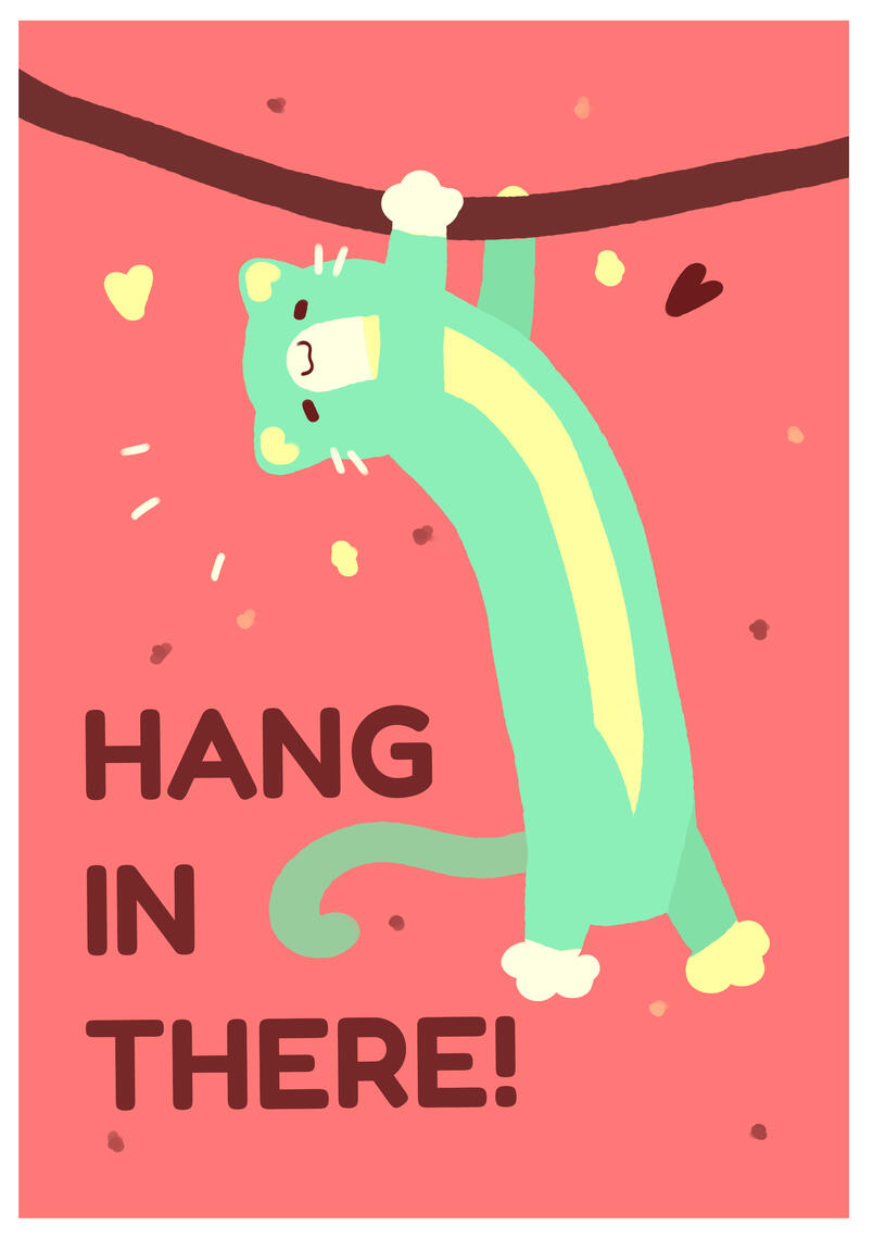 Cat Poster - Hang in there!